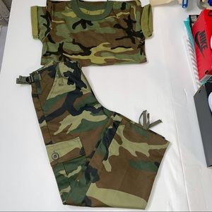 Cargo army pants and army tshirt for boys